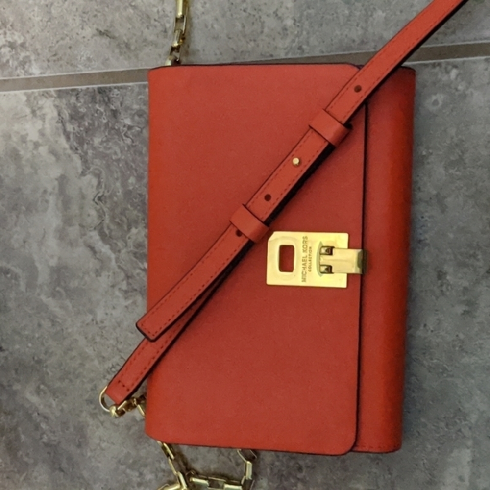 Michael Kors Collection Wallet Orange Crossbody